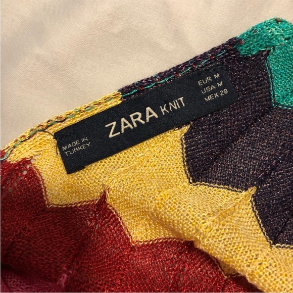 Zara Colorful Chevron Print V-Neck Maxi Dress - Picture 7 of 7